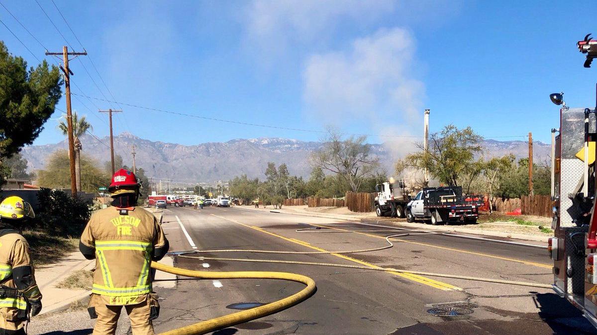 Gas line repairs close portion of Prudence Road in Tucson
